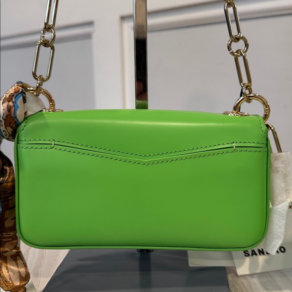 Sandro Bag Totemo Mini Leather Green Shoulder Bag - Picture 10 of 17